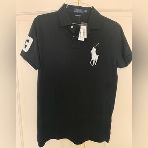 NEW with tags- Ralph Lauren - Black Custom Slim Fit Men’s Polo
